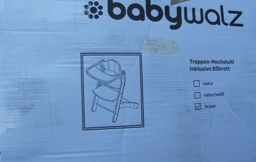 Baby-walz bükk/ fehér fa lépcsős etetőszék tálcával Baby-walz bükk/ fehér fa lépcsős etetőszék tálcával