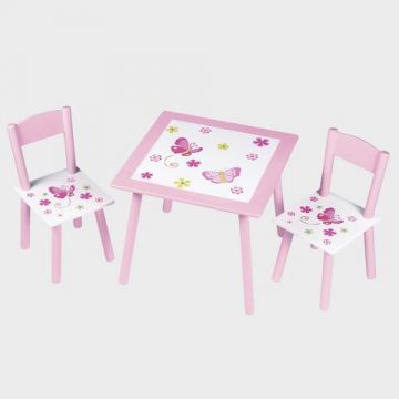 Rózsaszín Pillangós Asztal Szett