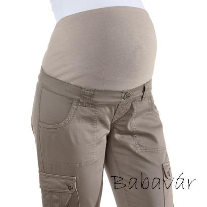 Drapp Zsebes kismama pamut nadrág H Drapp Zsebes kismama pamut nadrág H