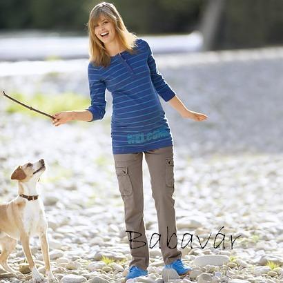 Drapp Zsebes kismama pamut nadrág H Drapp Zsebes kismama pamut nadrág H