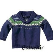 Kék kötött baba pulóver