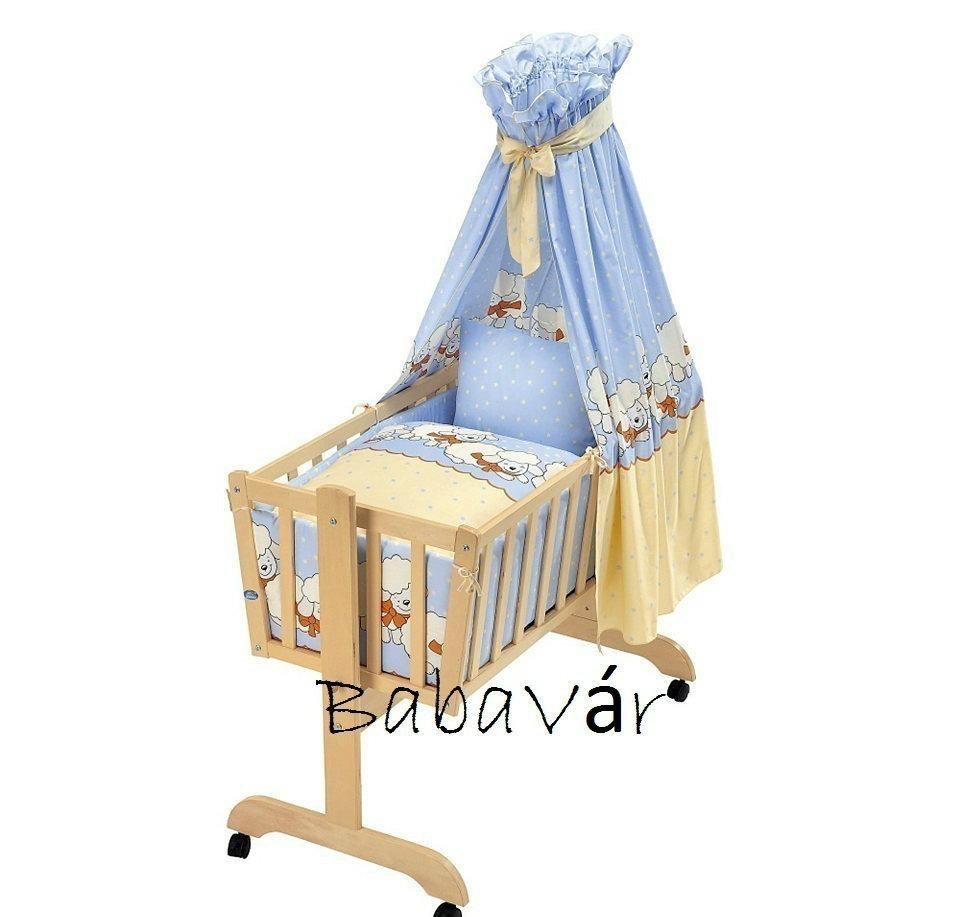 Kék/ sárga bárányos textil komplett szett bölcsőbe Kék/ sárga bárányos textil komplett szett bölcsőbe