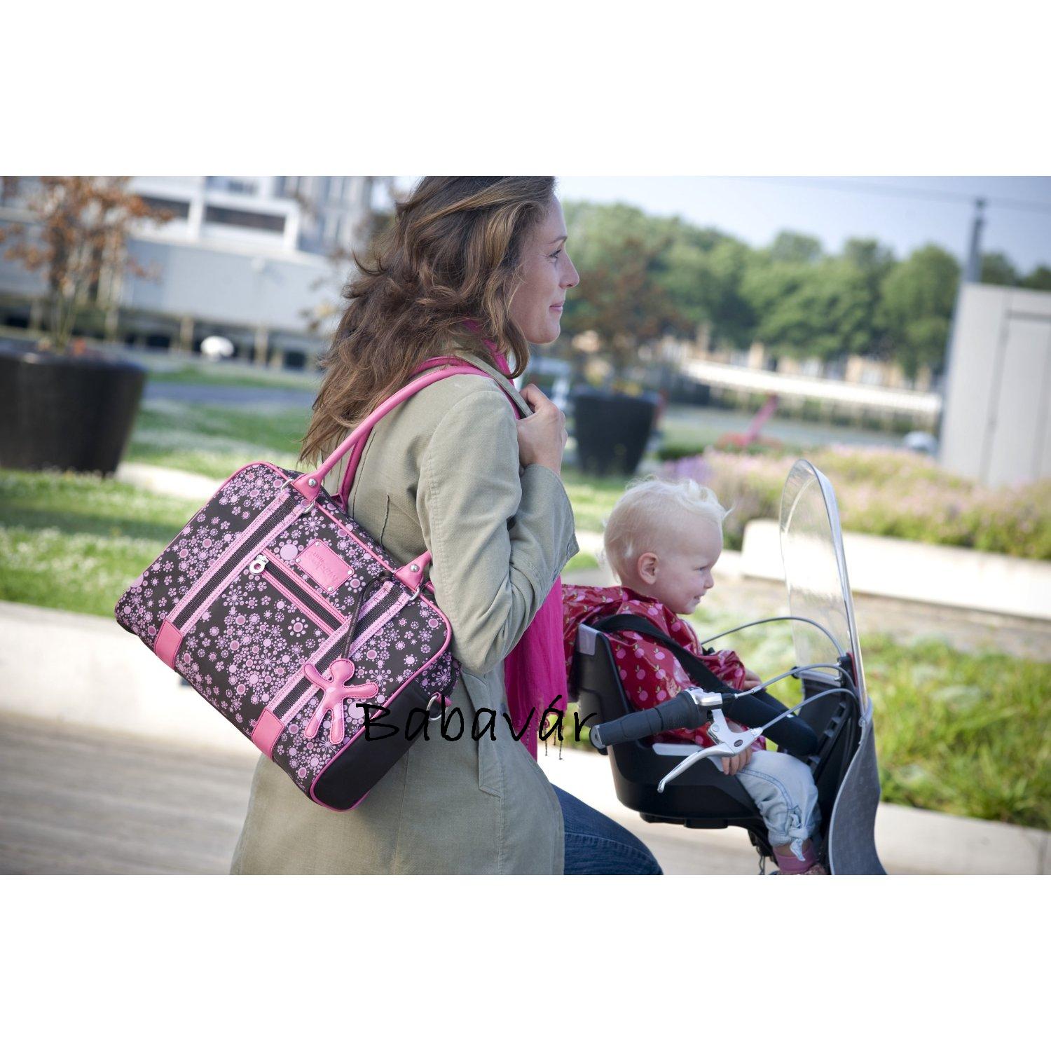 Little Company rózsaszín-barna virágos pelenkázótáska Little Company rózsaszín-barna virágos pelenkázótáska