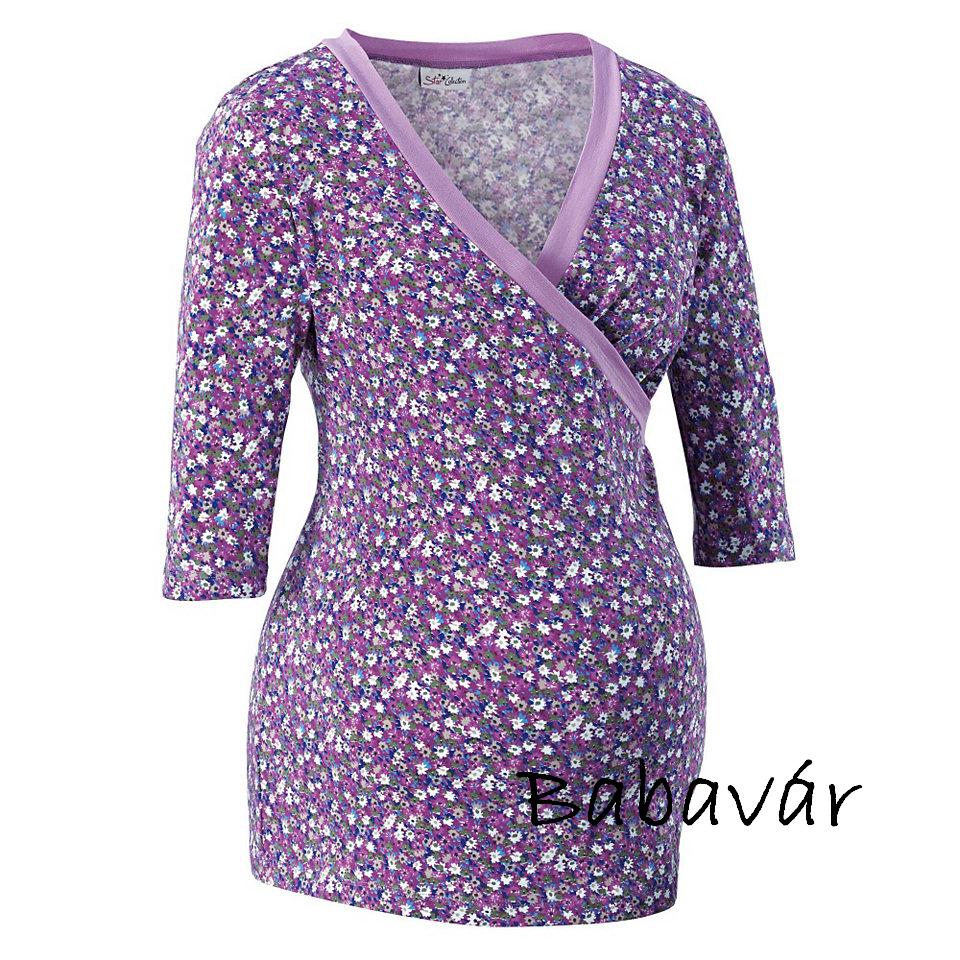 Star Collection Virág mintás Kismama Blúz Lila Star Collection Virág mintás Kismama Blúz Lila
