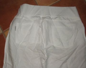 Star Collection fehér kismama lenvászon nadrág