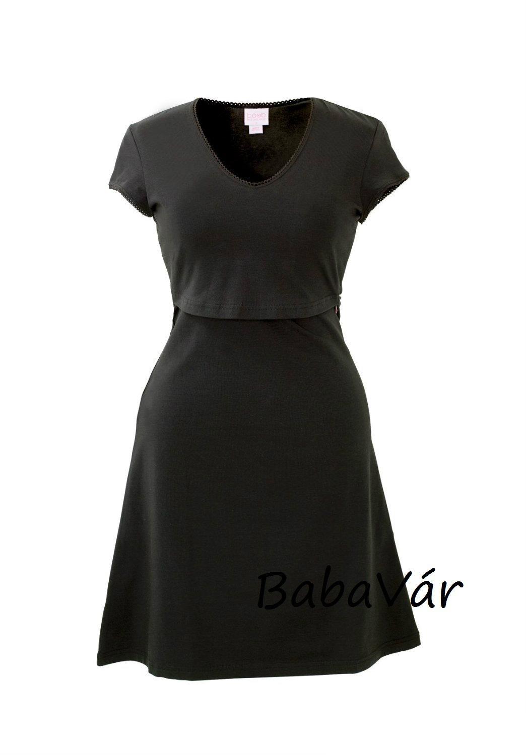 Boob Fekete rövid ujjú szoptatós/ kismama ruha Boob Fekete rövid ujjú szoptatós/ kismama ruha