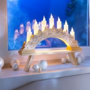 Ledes világító natur fafény ív dekoráció