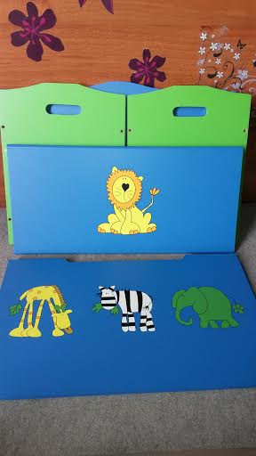 Szafaris Szetthez Fa Játéktárolóláda kék Szafaris Szetthez Fa Játéktárolóláda kék