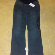 Linique Collection szürke hímzett mintás pocakbandázsos kismamafarmer Linique Collection szürke hímzett mintás pocakbandázsos kismamafarmer