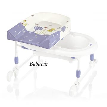 Brevi Bagnotime Zen Purple kádra tehető fürdető/pelenkázó állvány- Lila bogárkás