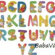 Bieco maci mintás színes betűk fából