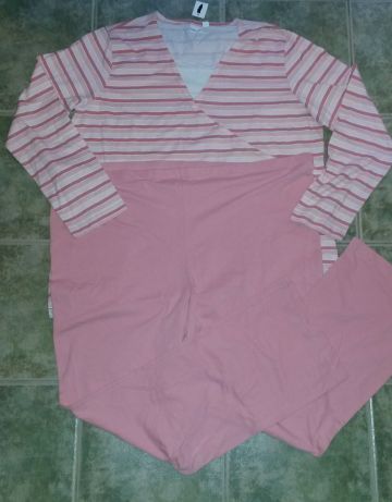 Rózsaszín csíkos Kismama pizsama H.