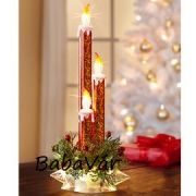 Karácsonyi dekor: Ledes gyertyás karácsonyi asztaldísz