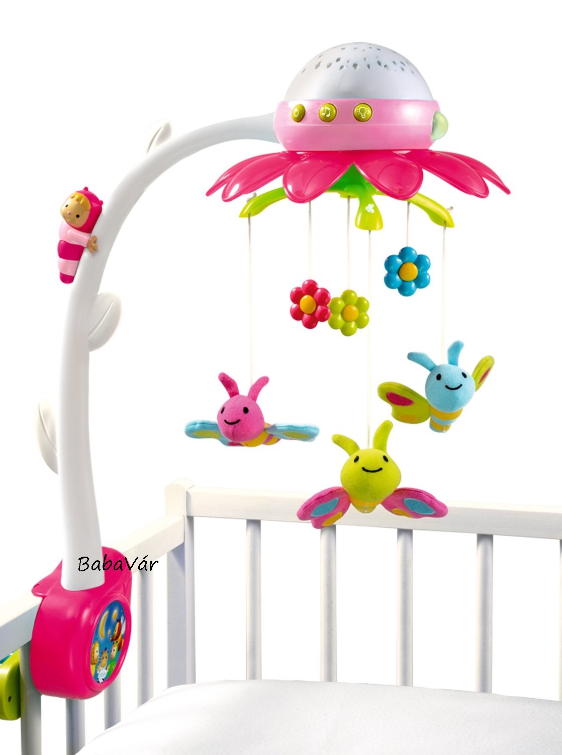 Smoby Cotoons távirányítós elektromos projektoros forgó rózsaszín Smoby Cotoons távirányítós elektromos projektoros forgó rózsaszín