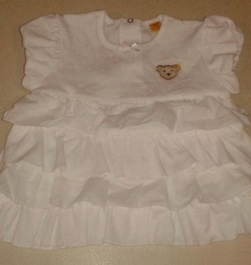 Steiff macis fehér fodros kislány ruha