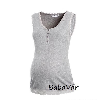 Szürke csipkés szoptatós trikó Szürke csipkés szoptatós trikó