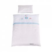 Roba/Bornino kétrészes ágyneműgarnitúra kiságyba kék madárkás