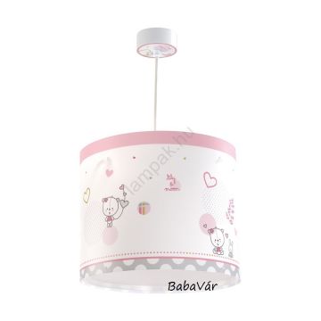 Dalber rózsaszín teddy macis szívecskés függő lámpa