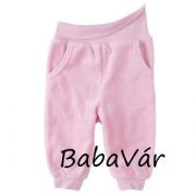 Rózsaszín plüss zsebes passzés babanadrág Rózsaszín plüss zsebes passzés babanadrág