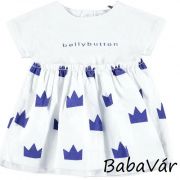 BellyButton fehér korona mintás pamut kislány ruha BellyButton fehér korona mintás pamut kislány ruha