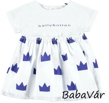 BellyButton fehér korona mintás pamut kislány ruha