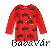 Sanetta piros pamut baba pulóver -Teherautós Sanetta piros pamut baba pulóver -Teherautós