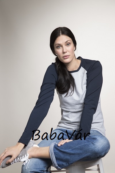 Boob Baseball fekete/szürke Szoptatós felső Boob Baseball fekete/szürke Szoptatós felső