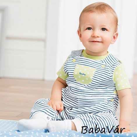 Bornino "Dots & Stripes" pöttyös csíkos kantáros babanadrág Bornino "Dots & Stripes" pöttyös csíkos kantáros babanadrág