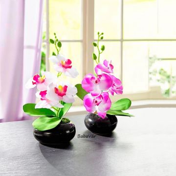 Dekorációs selyemvirág orchidea lila