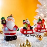 Ledes karácsonyi dekoráció: világítós mikulás szánkó