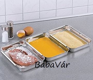 Rozsdamentes acél panírozó tál szett