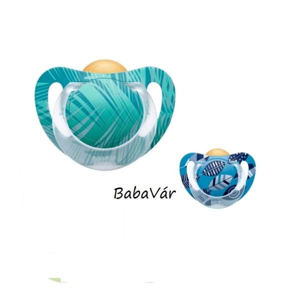 Nuk Genius szilikon cumi szett 0-6 hó kék /zöld mintás Nuk Genius szilikon cumi szett 0-6 hó kék /zöld mintás