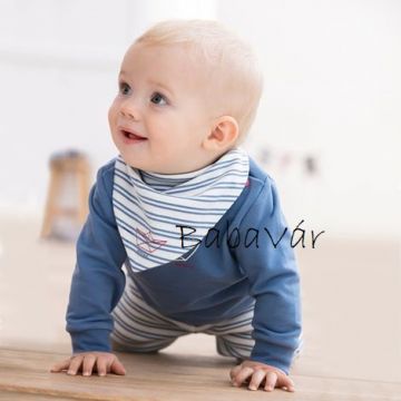 BORNINO LITTLE SEAFARER kék mintás baba pulóver