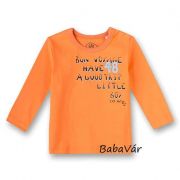 Sanetta feliratos narancs hosszú ujjú baba felső