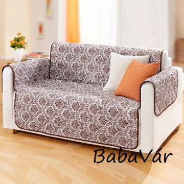 Két oldalas Textil kanapévédő takaró Barna mintás