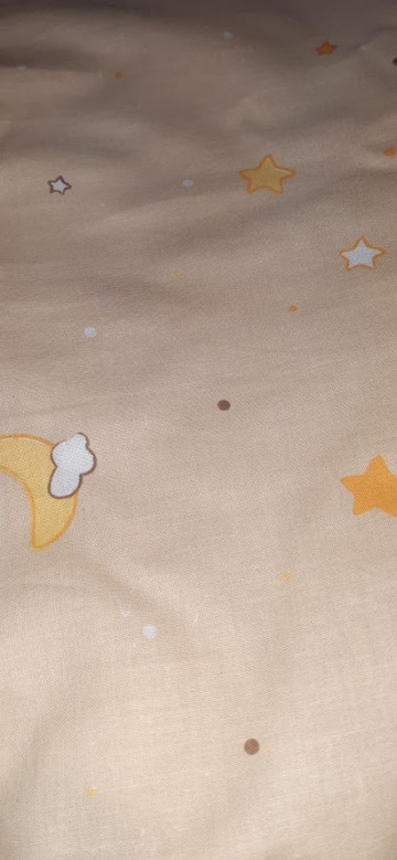 Natur hold / csillag mintás pamut matracvédő bölcső matracra 40×90