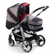 Chic4Baby szürke piros textil átalakítható mózeskosár Chic4Baby szürke piros textil átalakítható mózeskosár