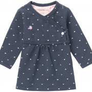 Noppies sötétkék szivecskés hosszú ujjú kislány ruha