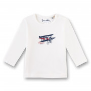 Sanetta fehér repülős hosszú ujjú baba felső