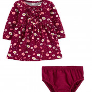 Carters hosszú ujjú bordó virágmintás kislány ruha kisbugyival Carters hosszú ujjú bordó virágmintás kislány ruha kisbugyival