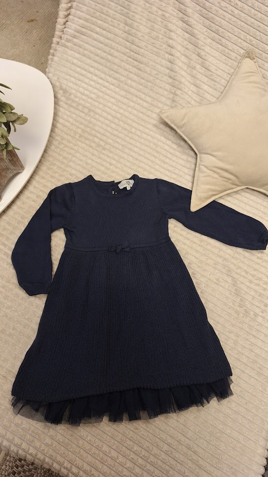 Happy Girls kék kötött / tüll alsószoknyás kislány ruha alkalomra is Happy Girls kék kötött / tüll alsószoknyás kislány ruha alkalomra is
