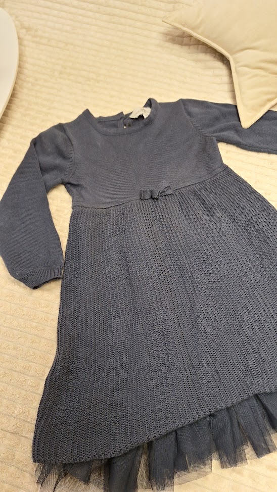 Happy Girls kék kötött / tüll alsószoknyás kislány ruha alkalomra is Happy Girls kék kötött / tüll alsószoknyás kislány ruha alkalomra is