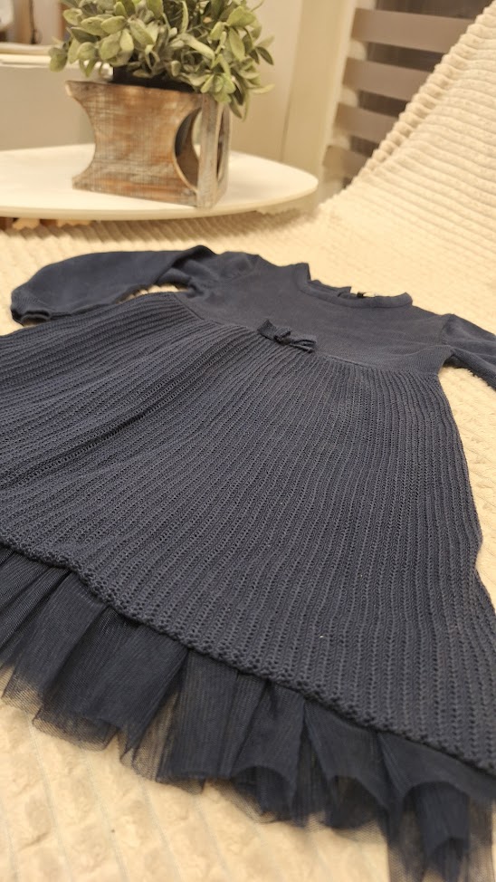 Happy Girls kék kötött / tüll alsószoknyás kislány ruha alkalomra is Happy Girls kék kötött / tüll alsószoknyás kislány ruha alkalomra is