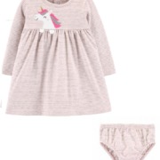 Carters hosszú ujjú unikornis csíkos kislány ruha kisbugyival Carters hosszú ujjú unikornis csíkos kislány ruha kisbugyival