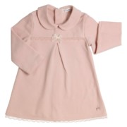 Gymp rózsaszín masnis pamut jersey hosszú ujjú kislány ruha
