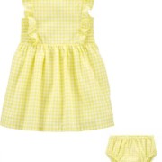 Carters sárga kockás  kislány ruha kisbugyival