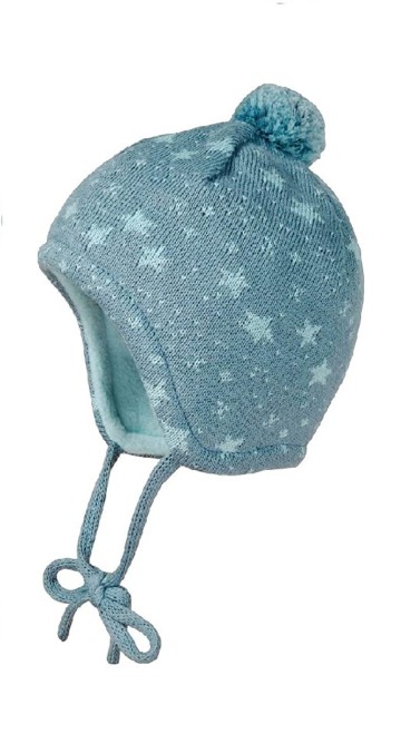 Maximo kék/szürke bojtos bélelt kötött pamut sapi