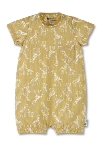 Sterntaler Muslin sárga zsiráfos baba napozó / nyári overál