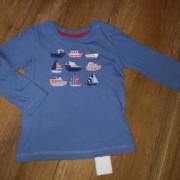 MotherCare kék autós hosszú ujjú kisfiú felső