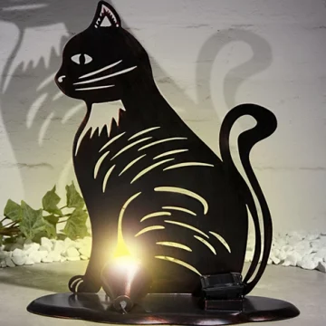 Kerti dekoráció Solar : fém cica